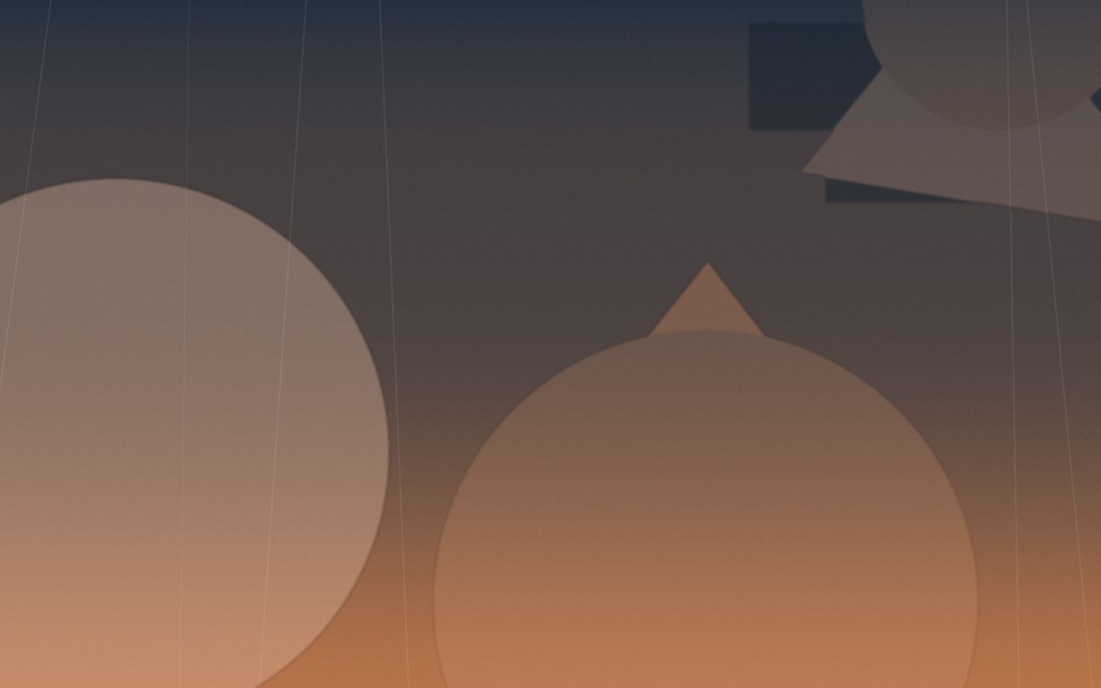 Abstract editorial illustration in navy and amber tones